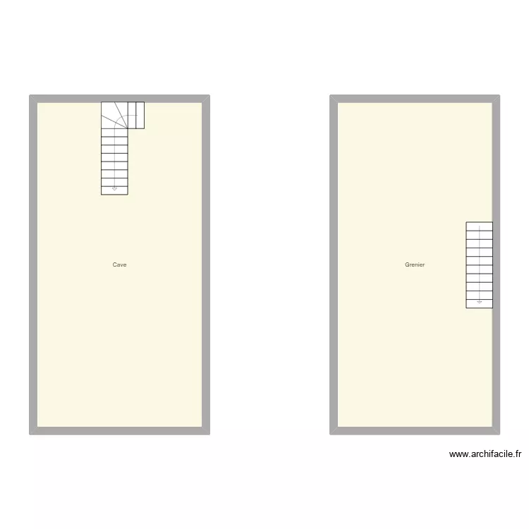 Croquis CHRISTOPHE cave et grenier. Plan de 