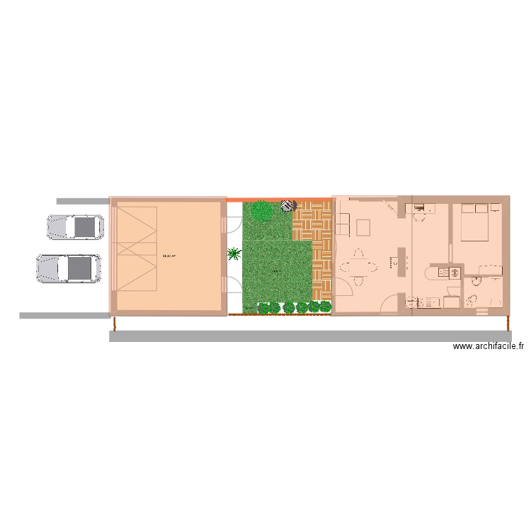 gwen. Plan de 1 pièce et 29 m2