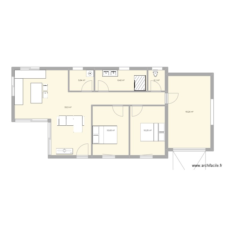 Maison chambon . Plan de 7 pièces et 84 m2