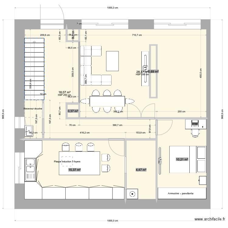 saint Laurent Darc A 1111. Plan de 16 pièces et 156 m2