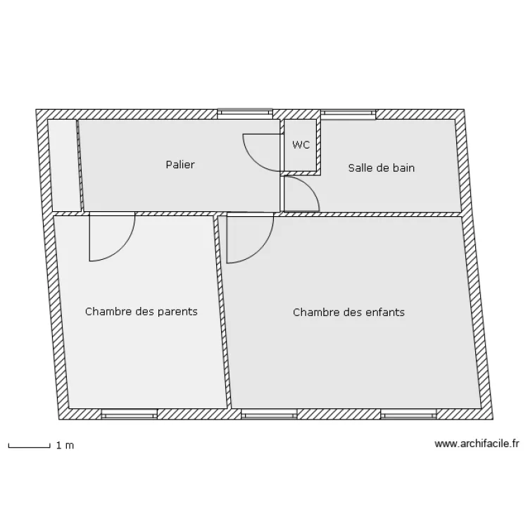 1er &eacute;tage - Sdb au Sud. Plan de 