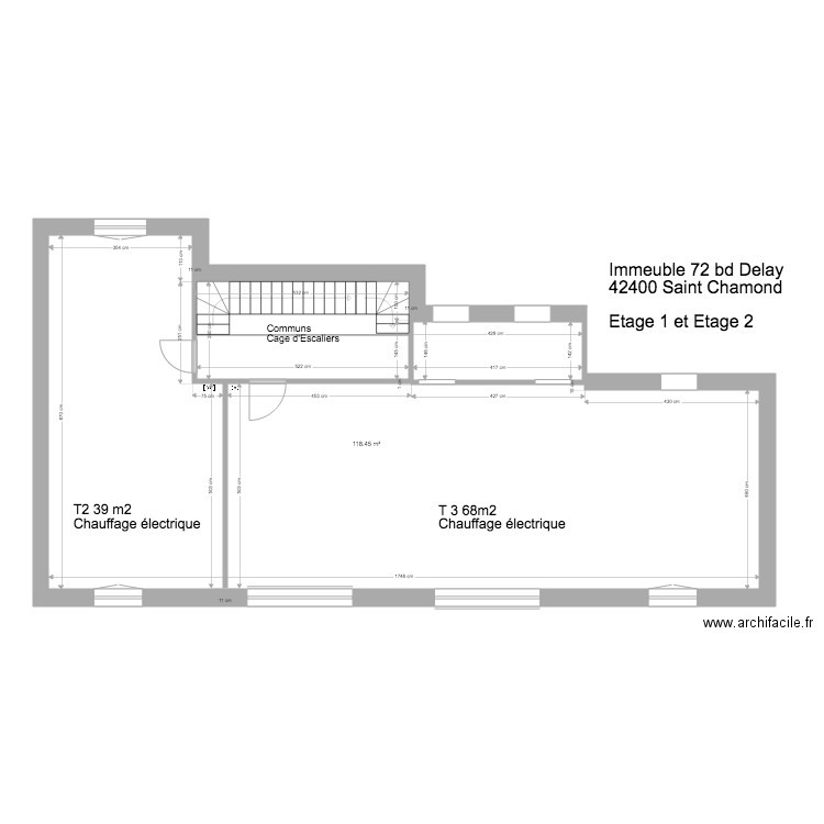 Delay étage 1 et 2. Plan de 0 pièce et 0 m2