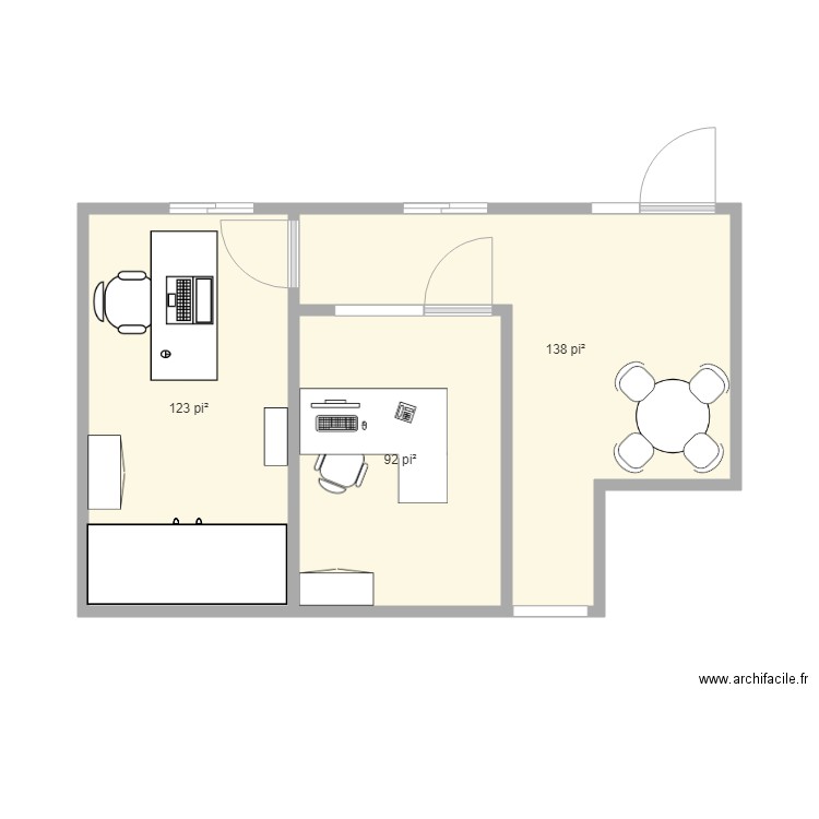 Bureau Oli Option 2. Plan de 0 pièce et 0 m2