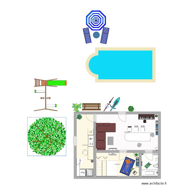 le plan de maison. Plan de 4 pièces et 51 m2