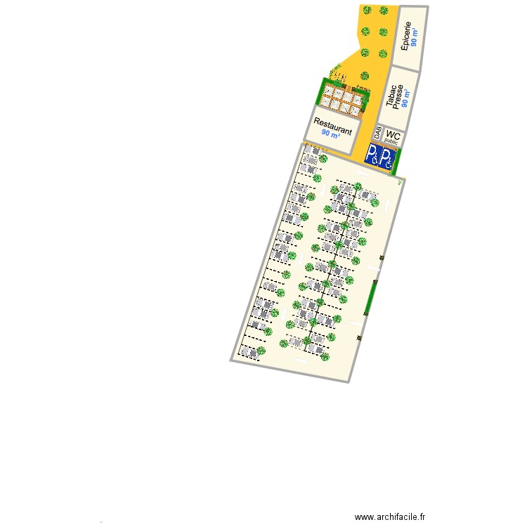 jardin 11 parking calcul. Plan de 5 pièces et 1556 m2