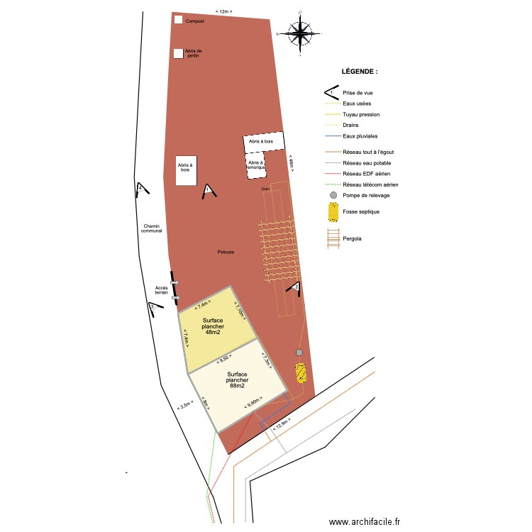 PCMI 2-2. Plan de 2 pièces et 130 m2