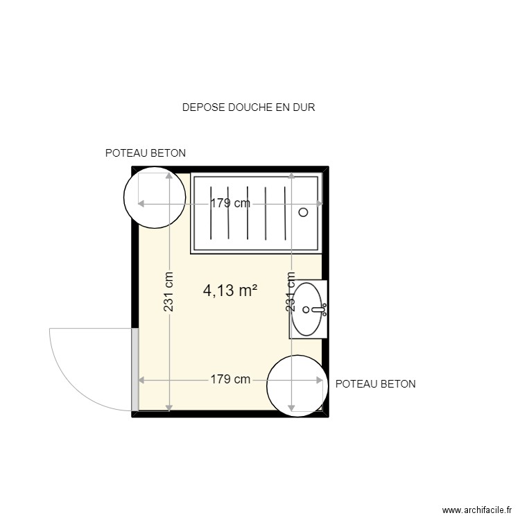 LEBLOND ANNE SOPHIE . Plan de 1 pièce et 4 m2