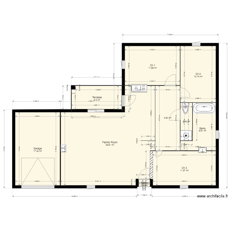 maison plan prof. Plan de 0 pièce et 0 m2