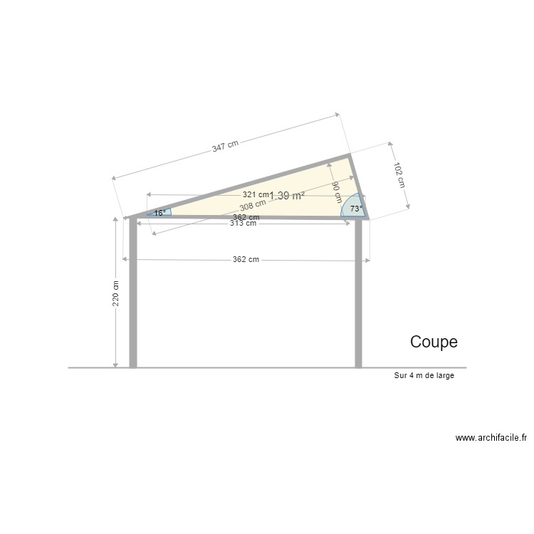 Carport photovoltaique. Plan de 1 pièce et 1 m2