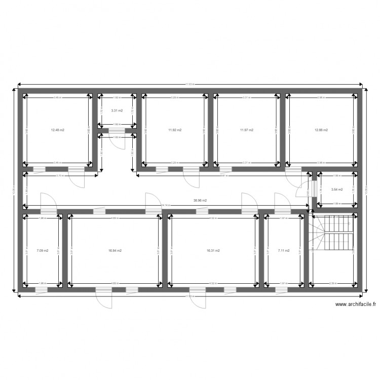 plan maison. Plan de 11 pièces et 143 m2