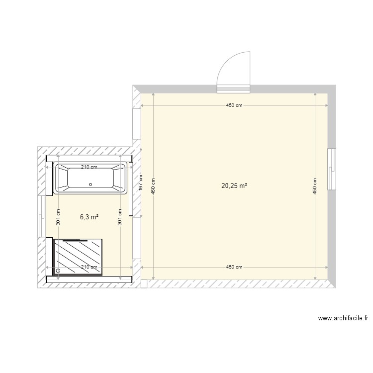 chambre sdb juillet 2001. Plan de 0 pièce et 0 m2