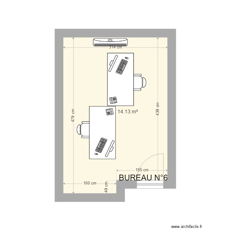 Bureau 6. Plan de 0 pièce et 0 m2