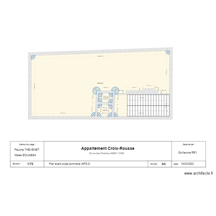 Appartement Croix-Rousse. Plan de 0 pièce et 0 m2