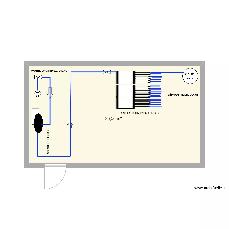 BRANCHEMENT D'EAU  SEGUIN. Plan de 