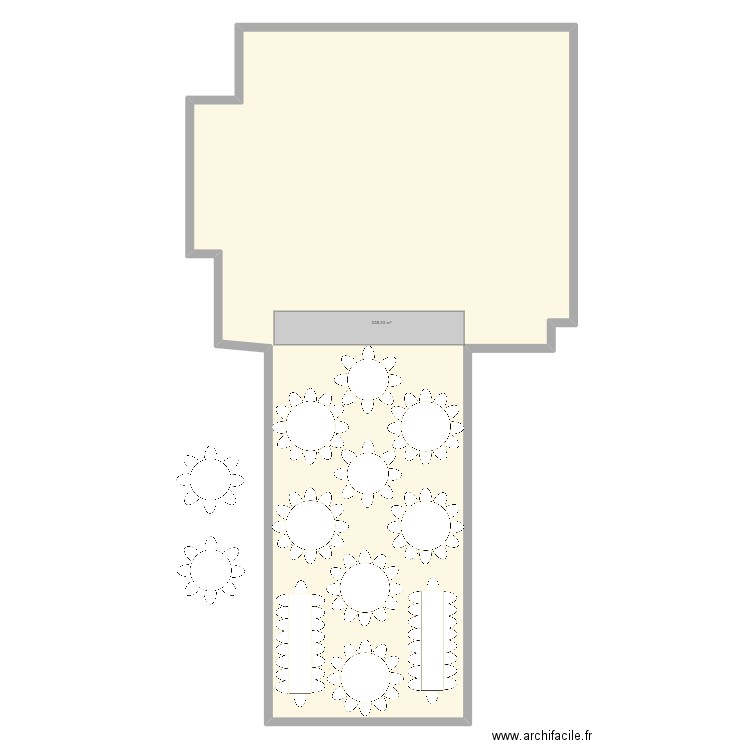 Plan table mariage. Plan de 1 pièce et 238 m2