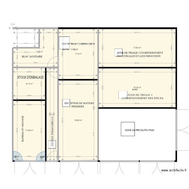 MAGAZIN AL WIFAQ. Plan de 9 pièces et 101 m2