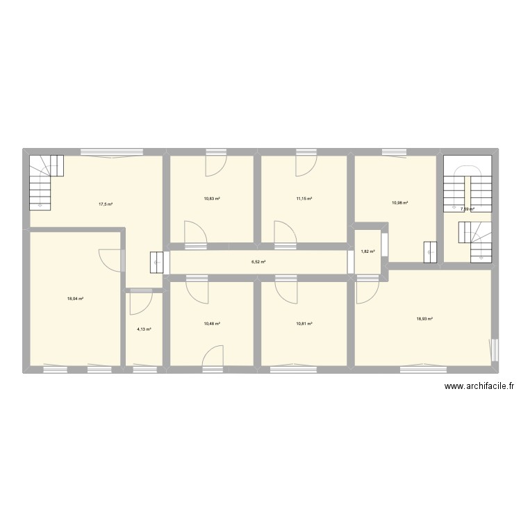 Maison PAC - 1er étage. Plan de 12 pièces et 129 m2