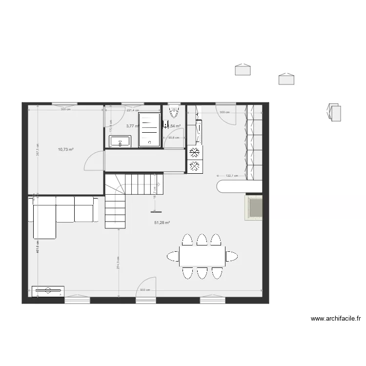 MAISON GENEVIVIEVE RDC V1. Plan de 