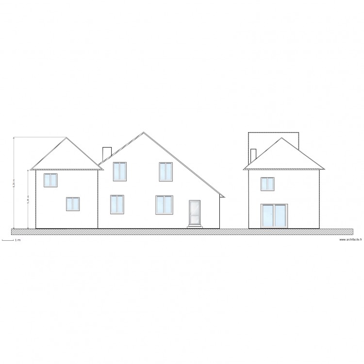 façade   cote ouest. Plan de 0 pièce et 0 m2