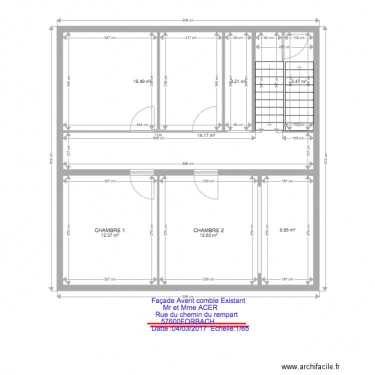 HASS comble existant. Plan de 0 pièce et 0 m2