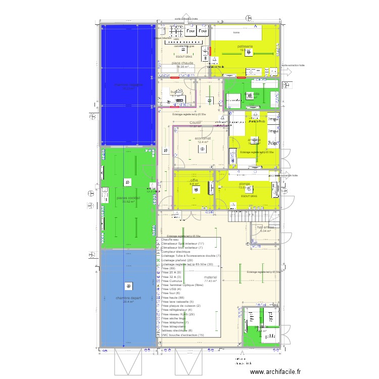 plan montussan v15. Plan de 35 pièces et 607 m2