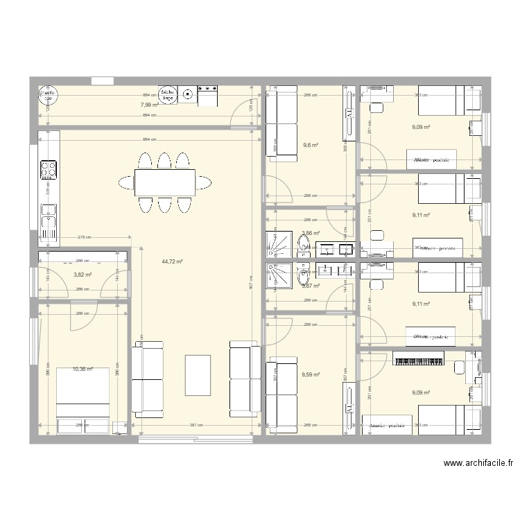 Maison 4 chambres. Plan de 0 pièce et 0 m2