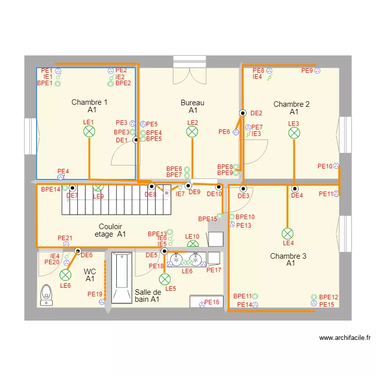 Chemin de fer 1 etage electrique A1. Plan de Chemin de fer 1 etage electrique A1. Plan de