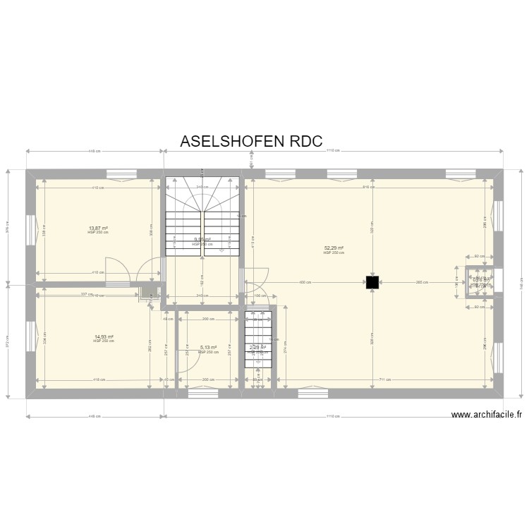 ASELSHOFEN RDC . Plan de 7 pièces et 99 m2