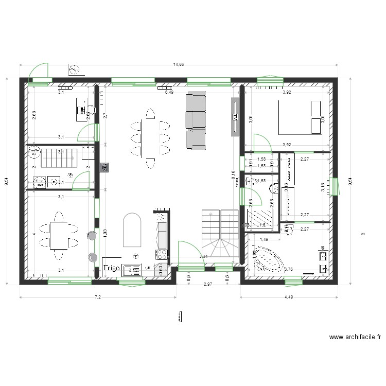 plan 25-07-23. Plan de 10 pièces et 243 m2