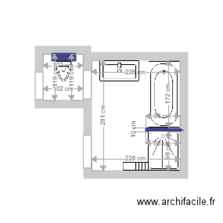 maison salle de bain WC. Plan de 0 pièce et 0 m2