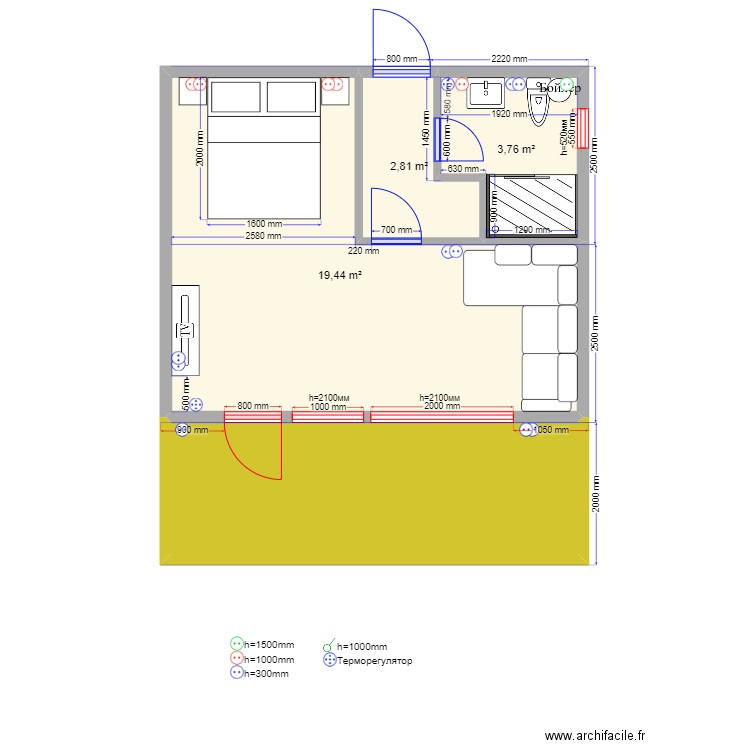 30 8 Yusupov. Plan de 0 pièce et 0 m2