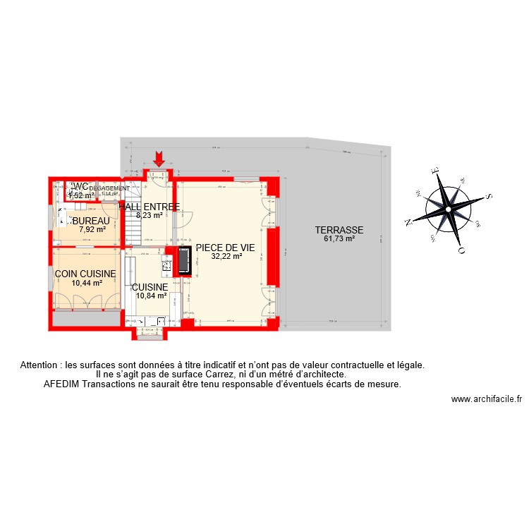 BI 4985 MAISON RDC . Plan de 15 pièces et 139 m2