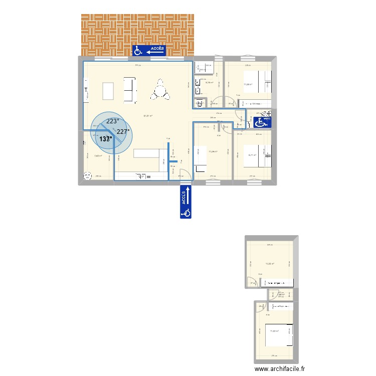 Bouscary V3. Plan de 11 pièces et 134 m2