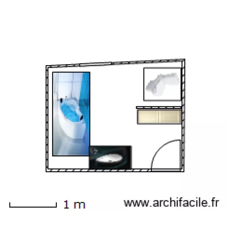 salle de bain test. Plan de 