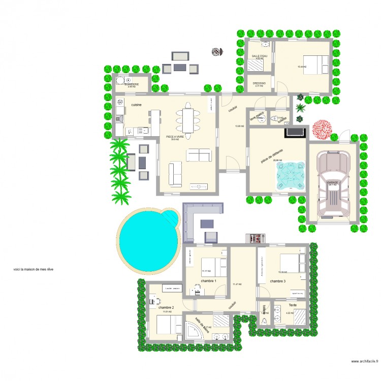 MAISON DE MES RêVES - Plan 17 pièces 180 m2 dessiné par ...