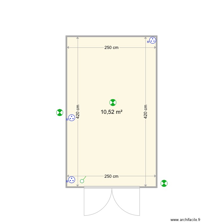 Abri Jardin01. Plan de 1 pièce et 11 m2