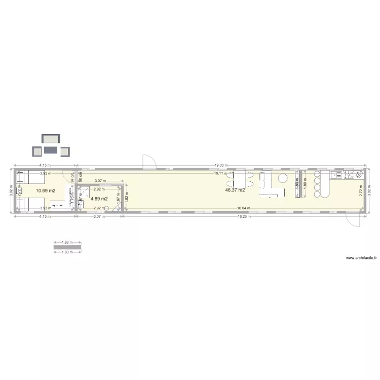 Maquette wagon train 2. Plan de 