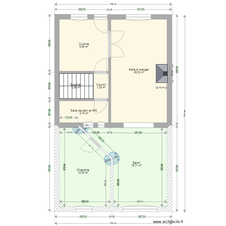 Maison rdc sur eleve avec extension . Plan de 0 pièce et 0 m2