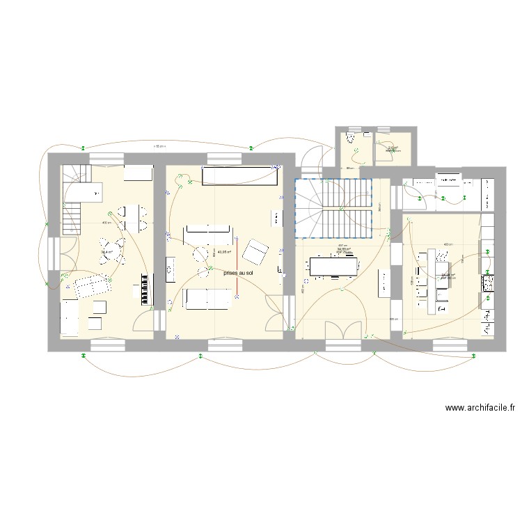 La Soudelle RDC electricite. Plan de 0 pièce et 0 m2