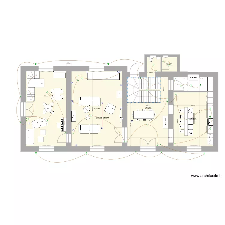 La Soudelle RDC electricite. Plan de 