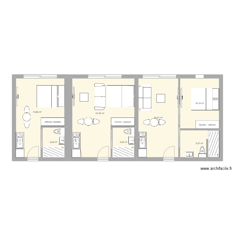 2 personnes. Plan de 0 pièce et 0 m2