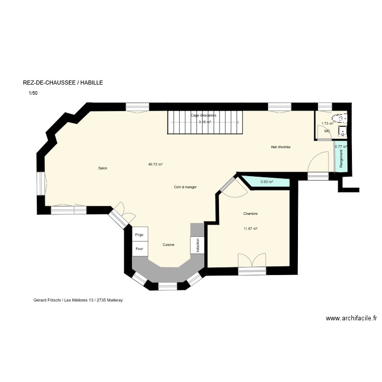 1990Rezhabille. Plan de 0 pièce et 0 m2