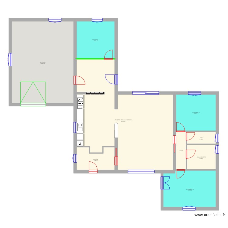 maison guitres projet. Plan de 0 pièce et 0 m2