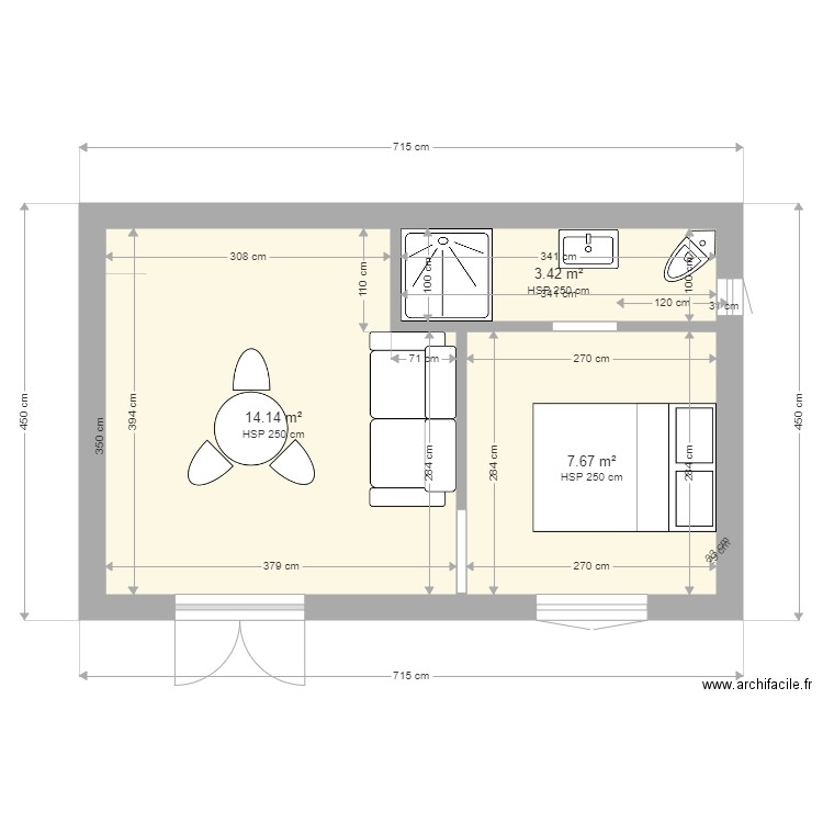 Buanderie Garage toit plat. Plan de 0 pièce et 0 m2