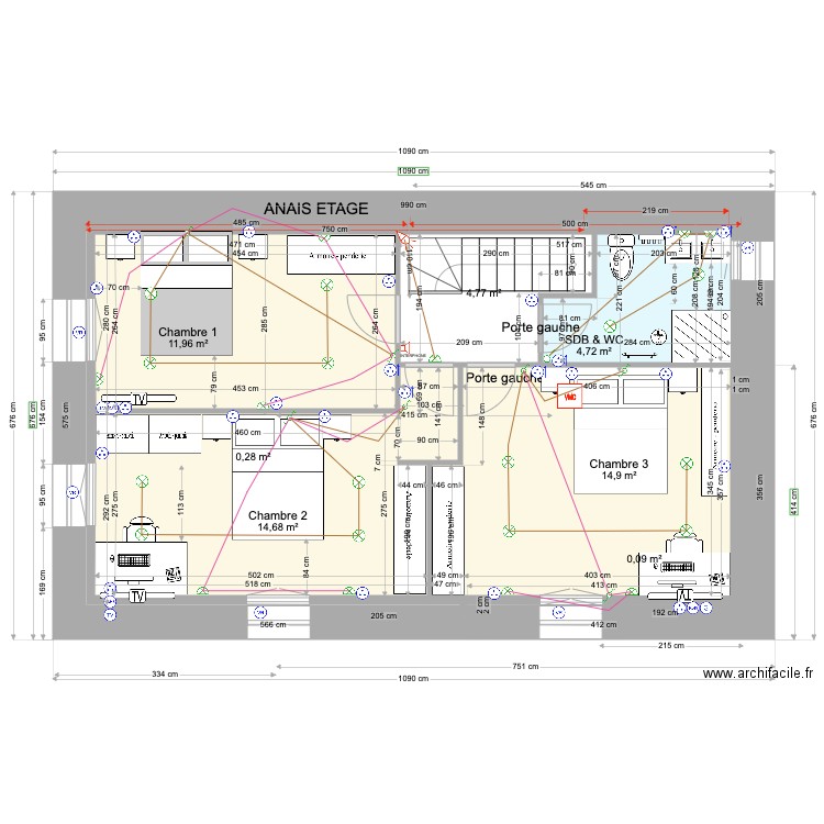 ANAIS BAT1 ETAGE 16 01 2023. Plan de 7 pièces et 51 m2