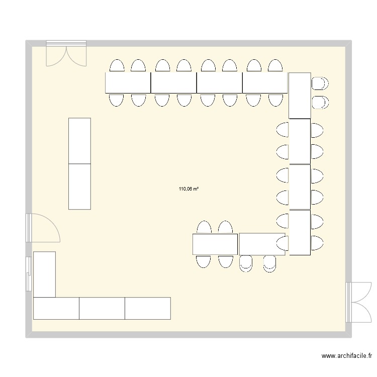 anniv. Plan de 1 pièce et 110 m2