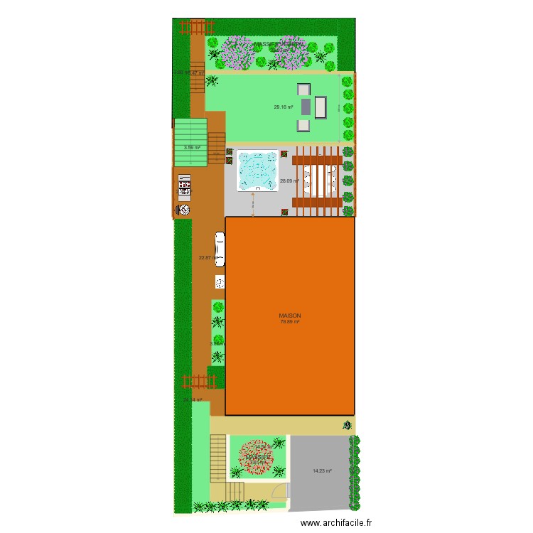 Plan exterieur Spas aquadouce. Plan de 0 pièce et 0 m2