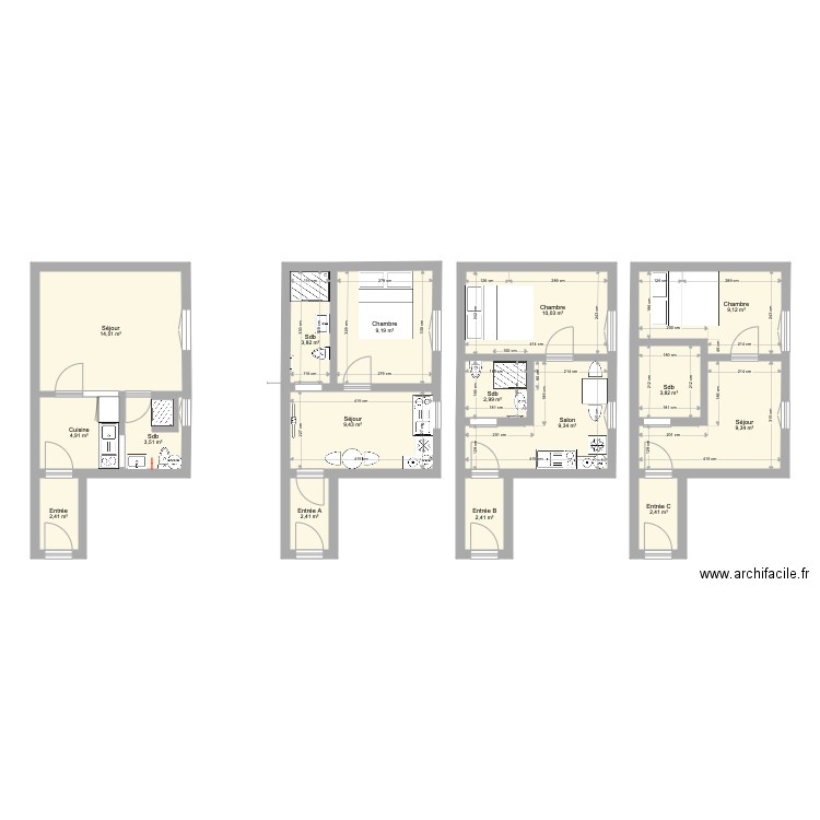 Studio 25m Choisy le . Plan de 0 pièce et 0 m2