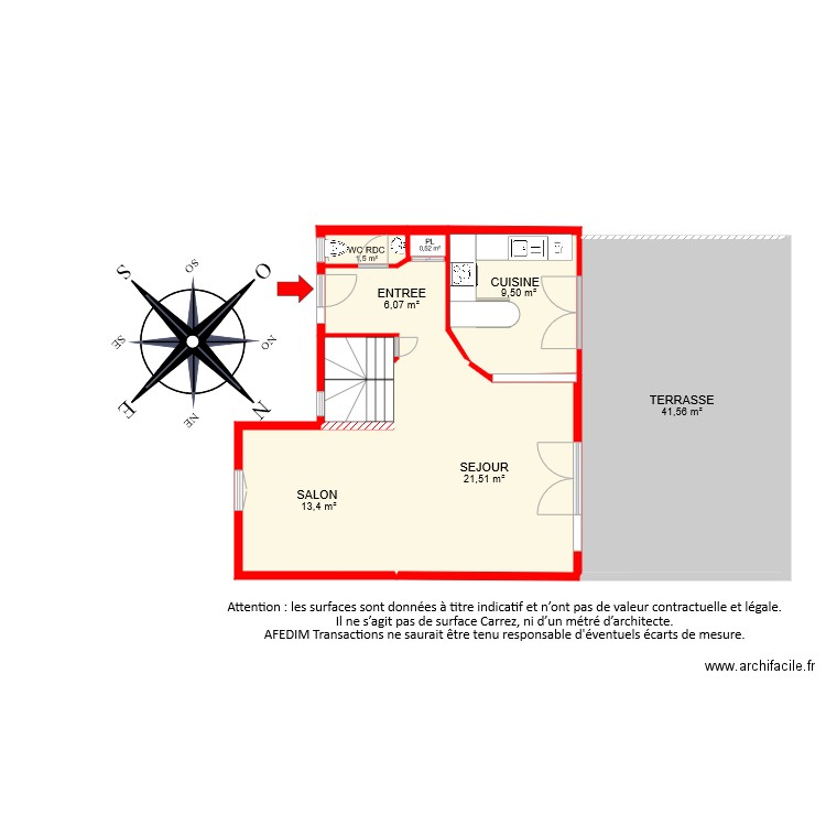 BI 7712 RDC PASCAL. Plan de 8 pièces et 99 m2