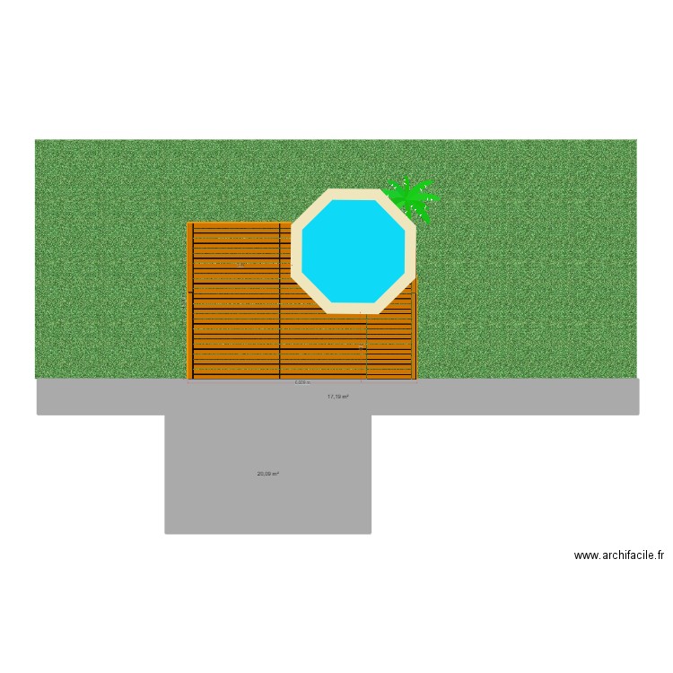 piscine renou. Plan de 2 pièces et 37 m2